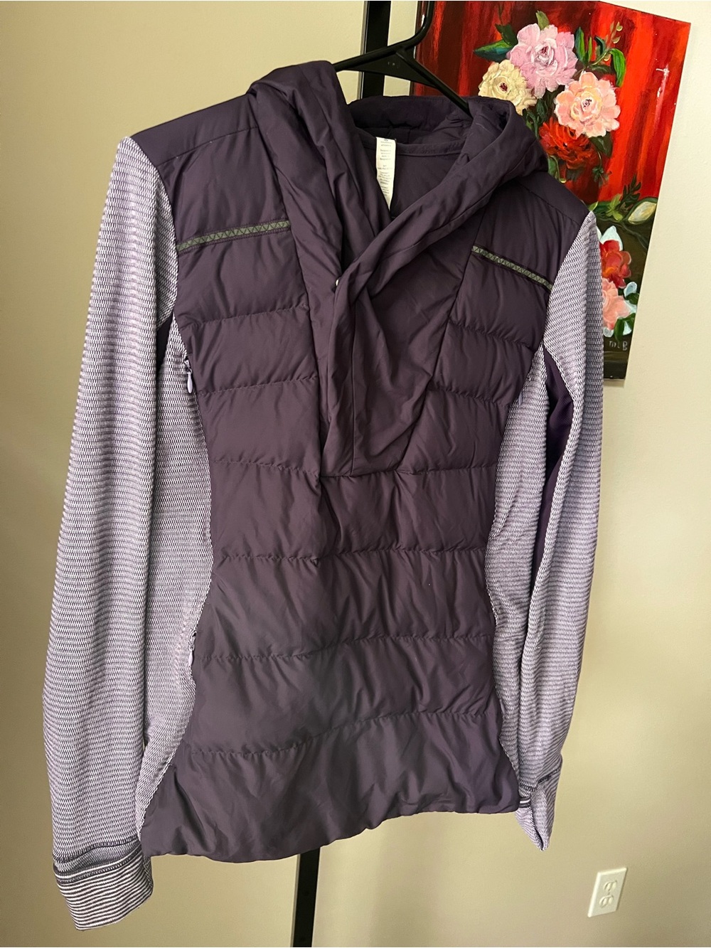 Lululemon fluff off down jacket Purple Quilted Hooded Pullover - Picture 2 of 7